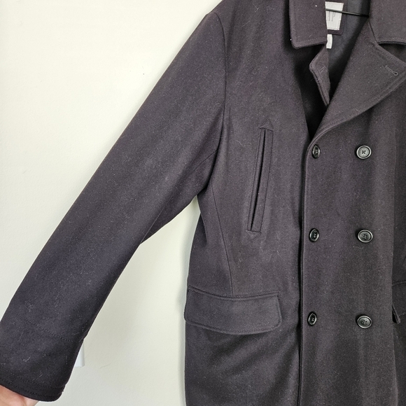 GAP men's black wool blend peacoat size XL - Picture 4 of 13